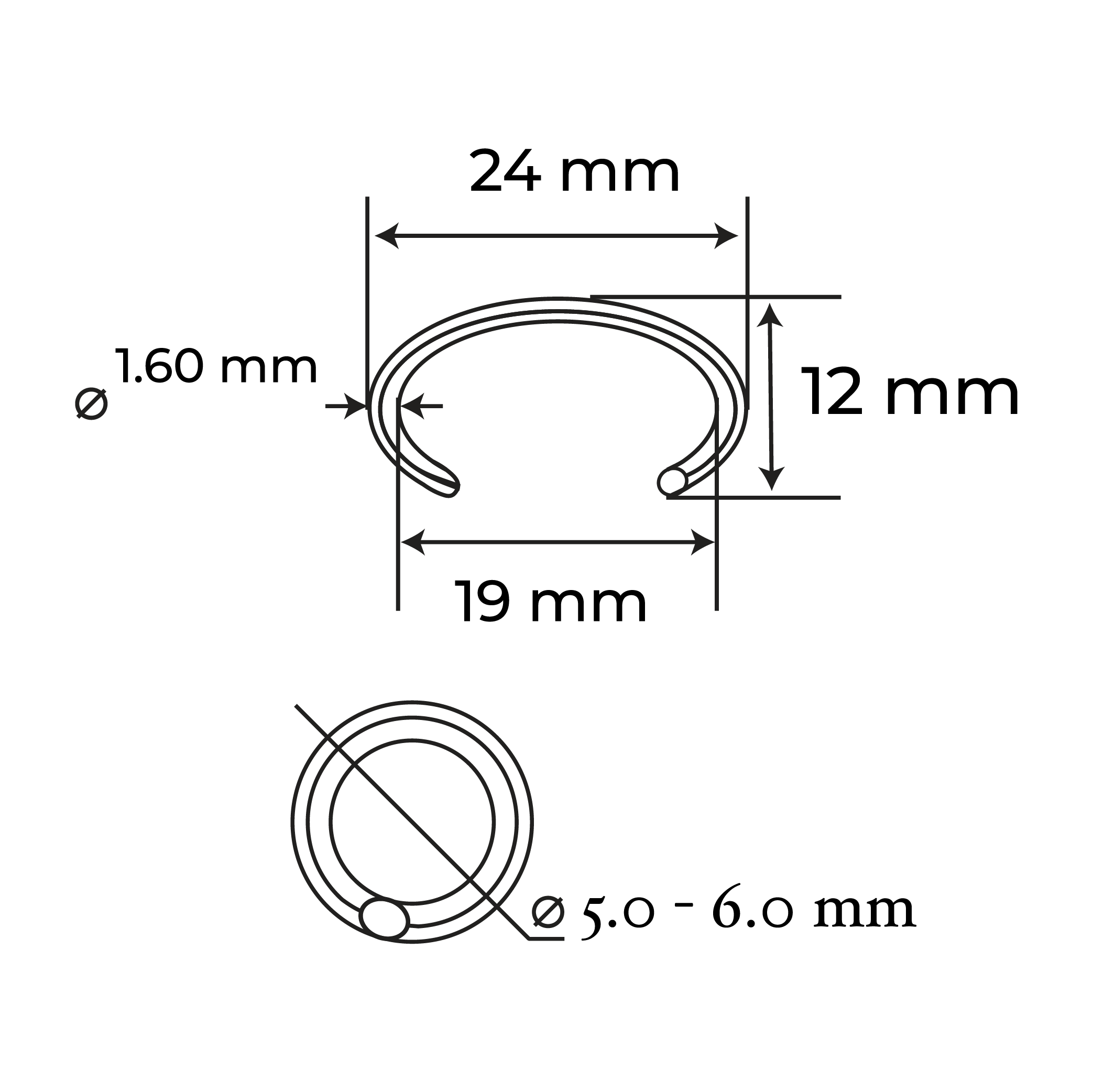 C-Ring con punta calibre 1.6