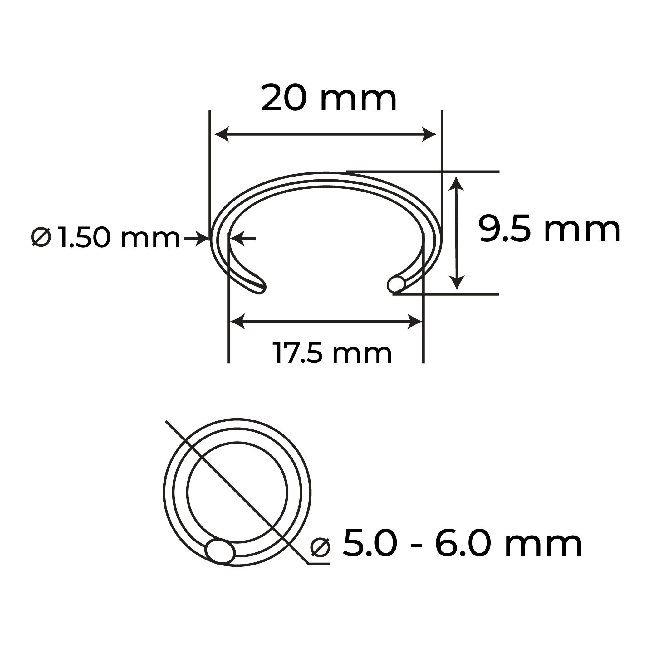 C-Ring con Punta Calibre 17