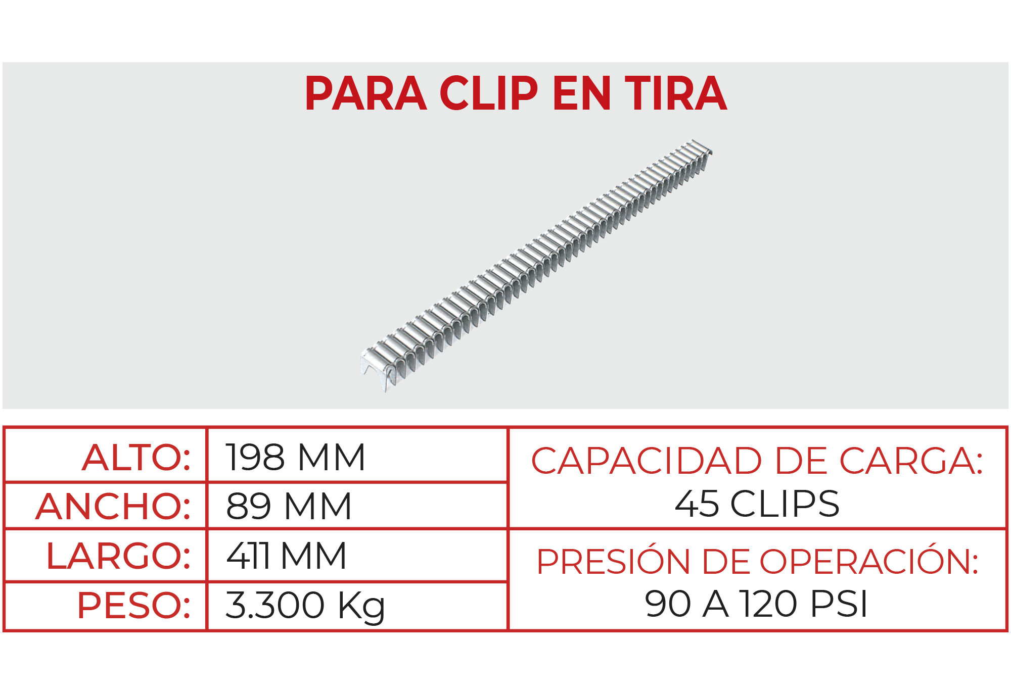 Pistola Neumática para Clip M45T